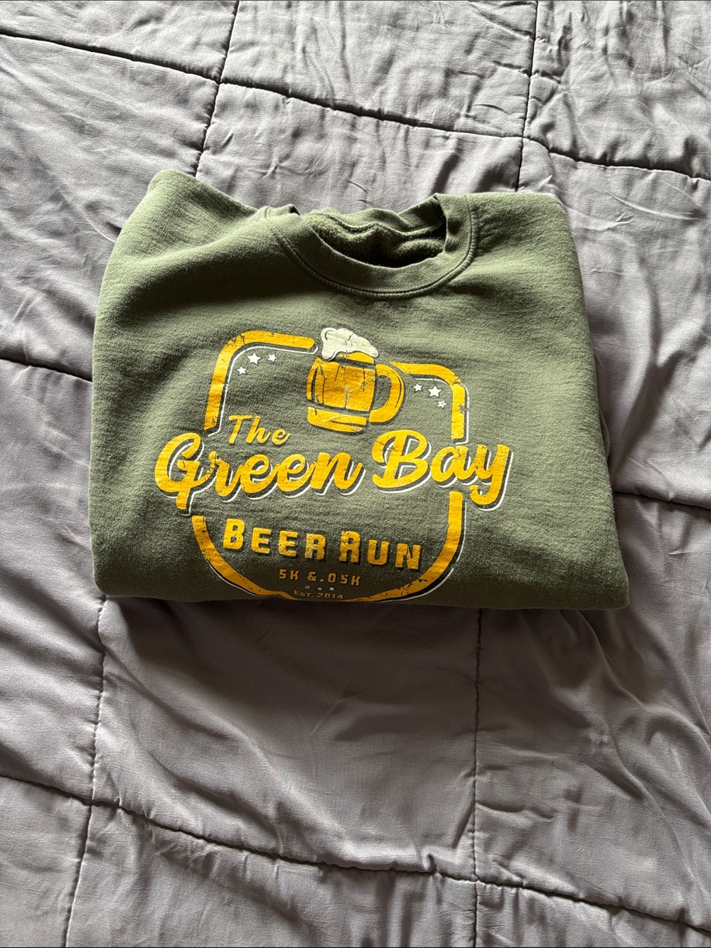 Green Bay Beer Run Olive Green Sweatshirt
